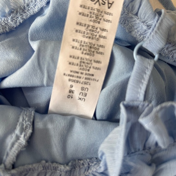 ASOS Light Blue Ruffled Lace-Up Blouse - Picture 3 of 3